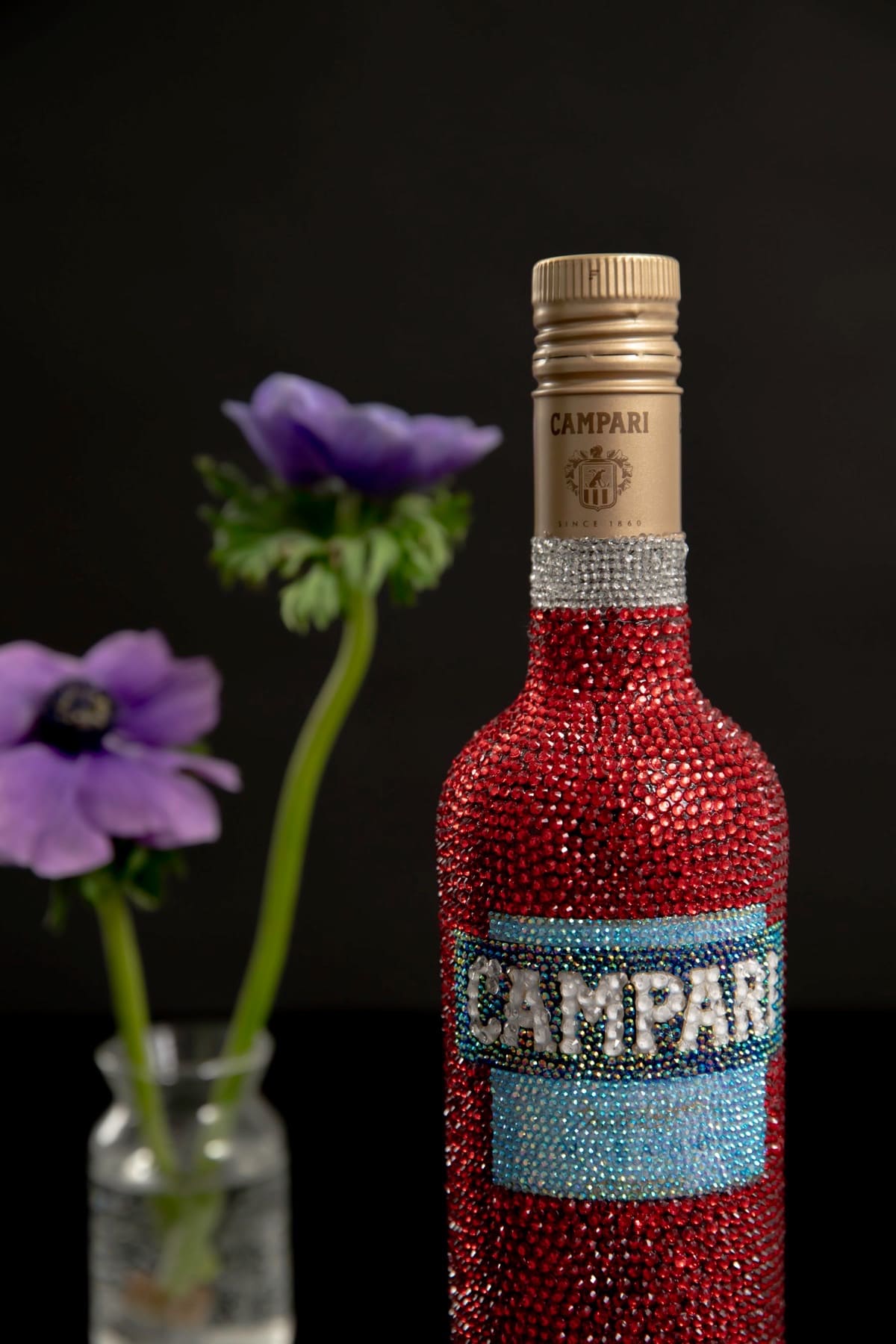 A jewelled bottle with flowers